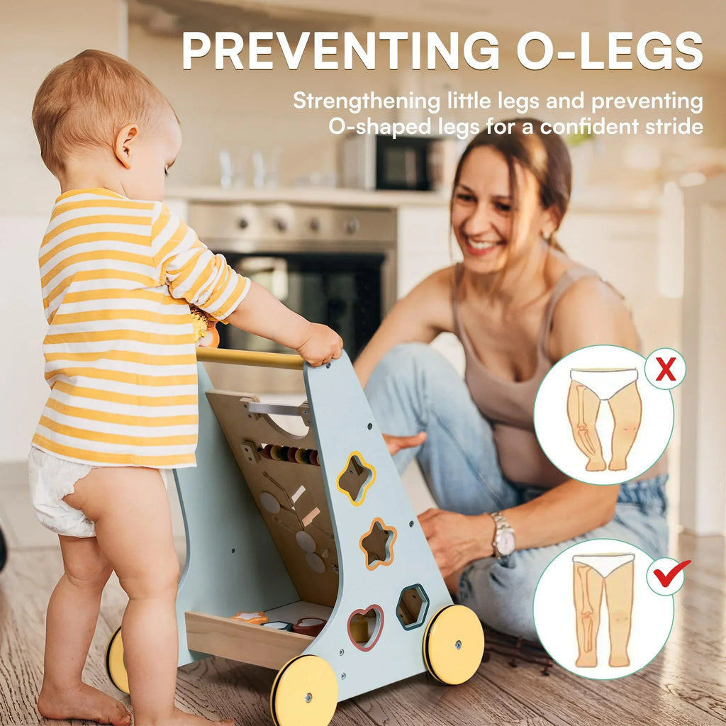 Andador de Madera Montessori para Bebés | Juguete de Empuje