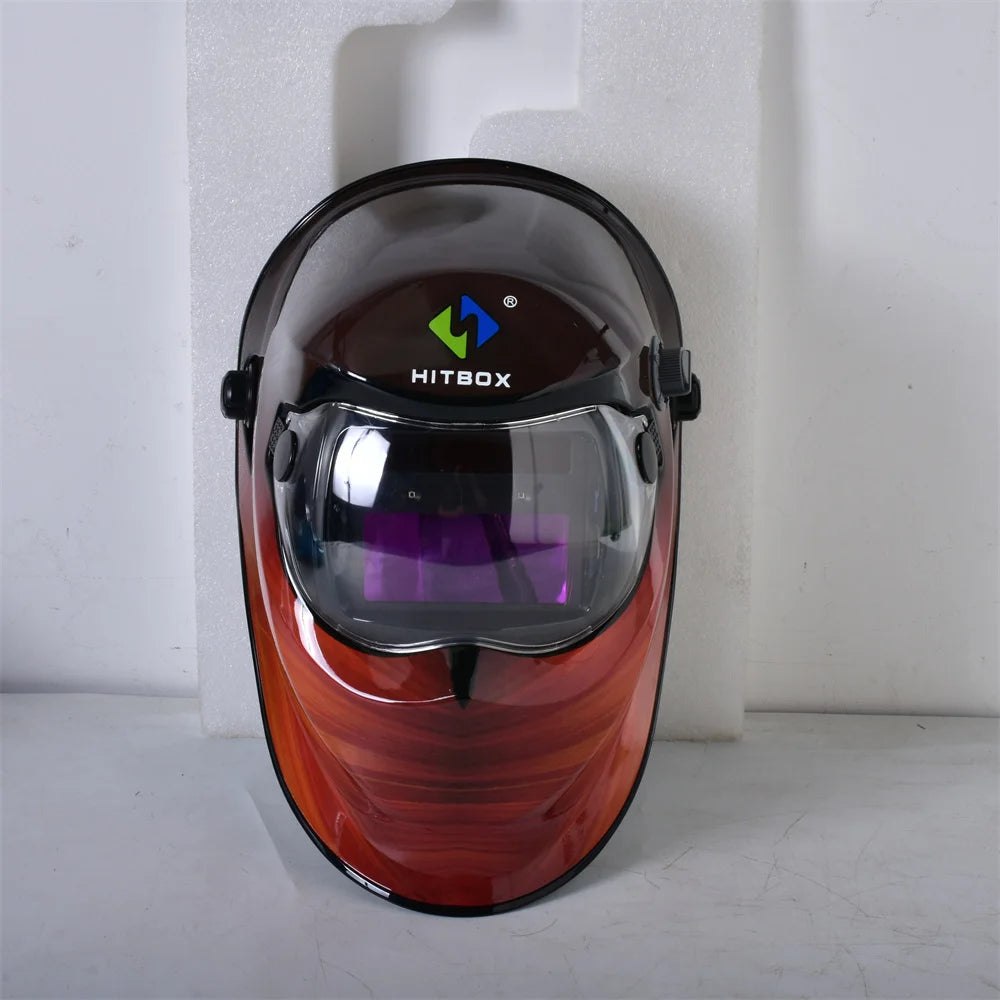 HITBOX Welding Helmet Auto Darkening - Large Viewing Screen True Color Hood Solar Lithium DIN4/5-9/9-13 1/1/1/2