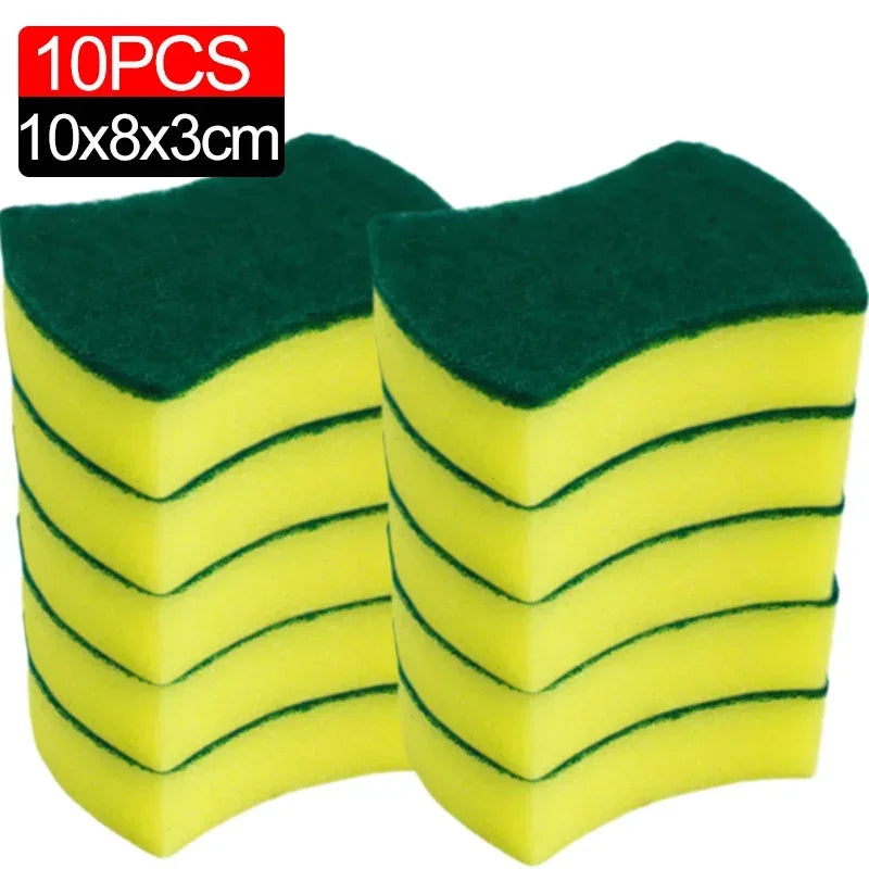 100/1Pcs Kitchen Dishwashing Sponge Soft Absorbent Clean Rub Pot Rust Scouring Pad Removing Kits Household Cleaning Brush Sponge
