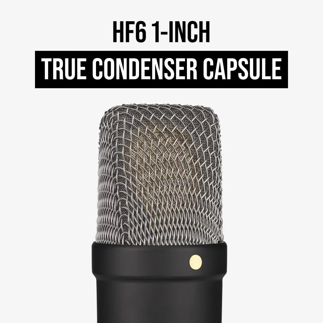 Large-Diaphragm Condenser Microphone with Shock Mount, Pop Filter, XLR Cable for Music, Vocals, Streaming