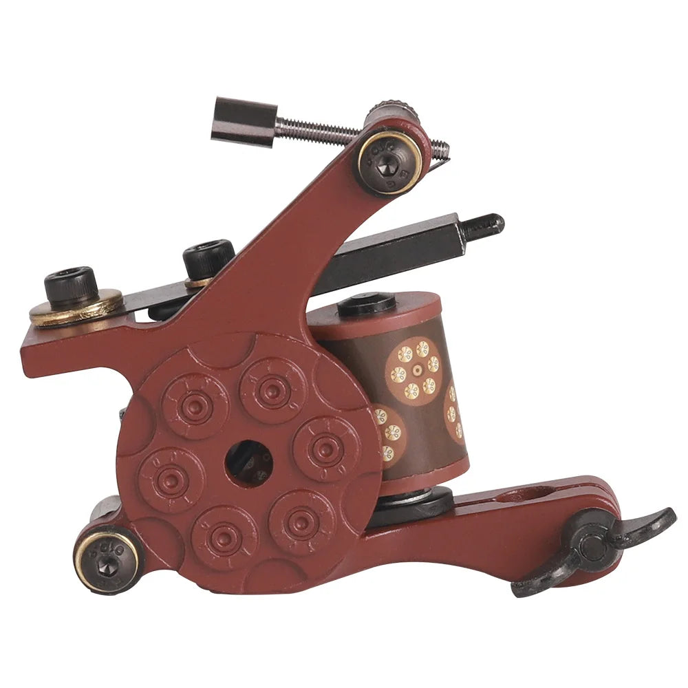 Professional Coil Tattoo Machine Gun 10 Wraps Cast Iron Tattoo Coil Machine for Tattoo Liner and Shader Traditional Tattoo Gun
