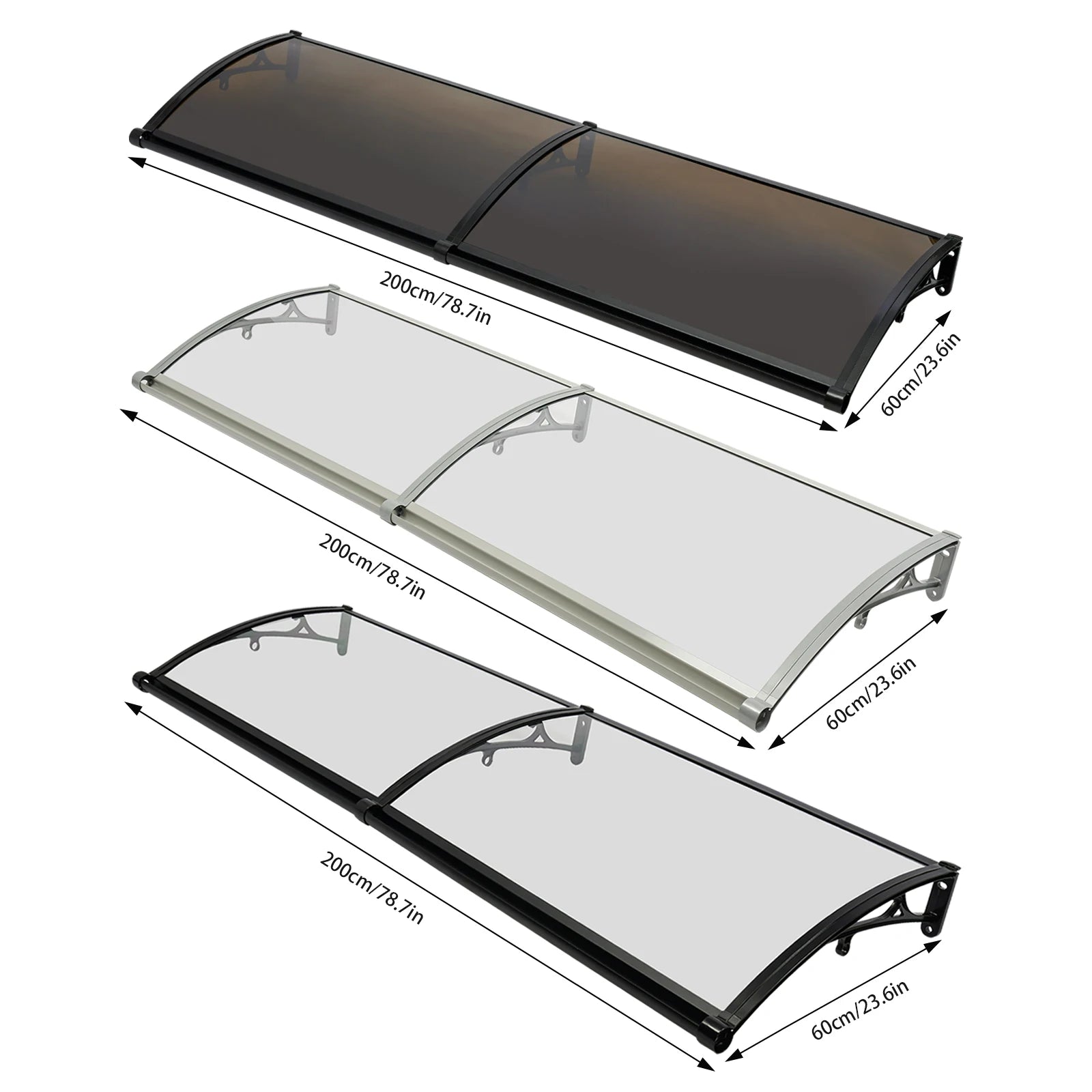 Front Door Arch Rainshed Easy to Install Canopy for Outdoor Sun Protection for Balconies/Roofs/Yards/Garages