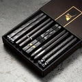 Nordic-Style Alloy Chopsticks  Set - Non-Slip Heat-Resistant Utensils for Individual Servings, Dishwasher Safe (Gold/Black