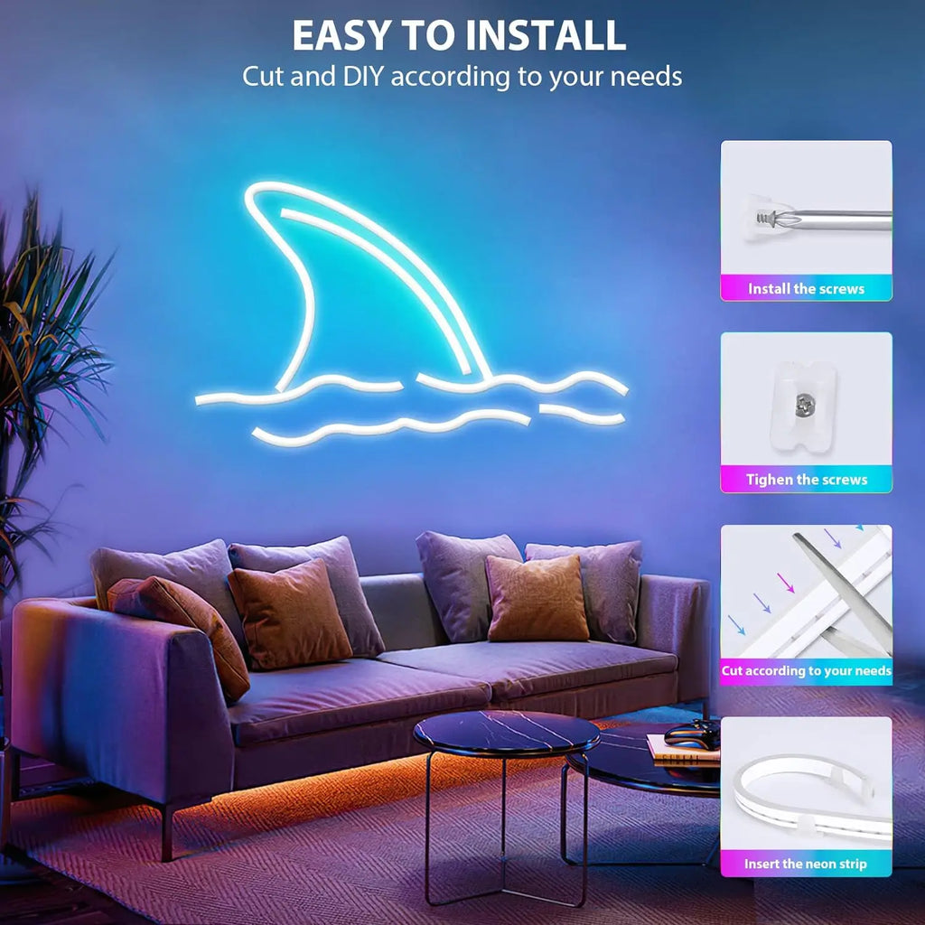 Tira Neón RGB Mexllex 30m/40m | Sincronización Musical | App y Control Remoto | Impermeable | Interior y Exterior - Firu Total Sales