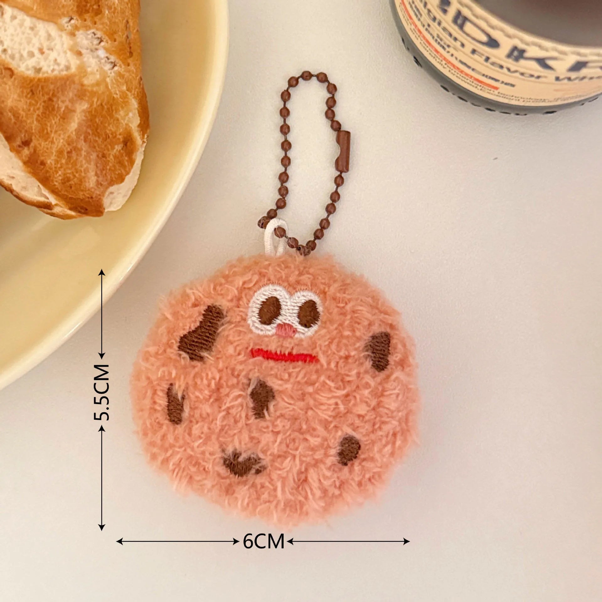 1/4 Pcs Cookie Plush Pendant Cute And Funny Food Doll Cartoon Accessories Keychain Small Pendant