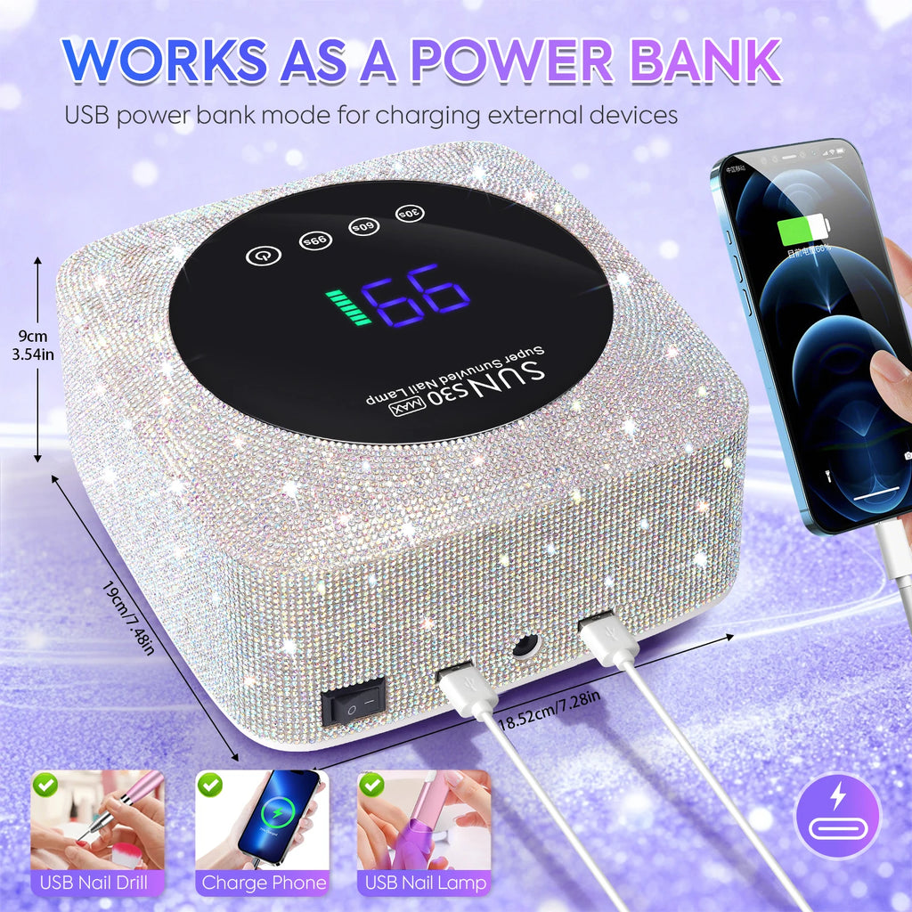 Lámpara UV/LED Recargable 180W DianaBeauty | 57 LEDs | Sensor de Movimiento | Salón - Firu Total Sales