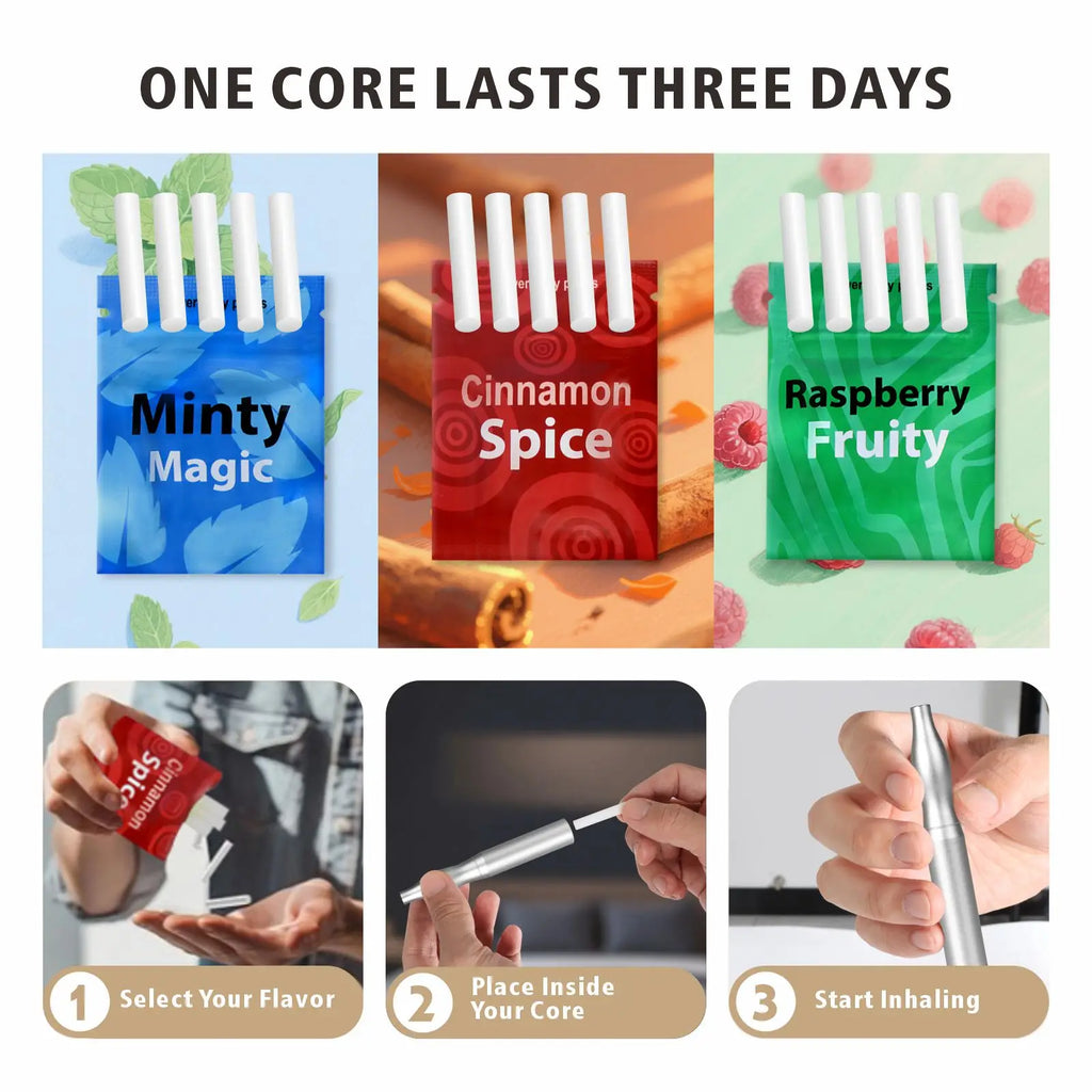 Stylish Stainless Steel Aromatic Stick Air Inhaler Natural Plant Infused Extracts Compact Easy To Carry Gift For Unisex Gifts