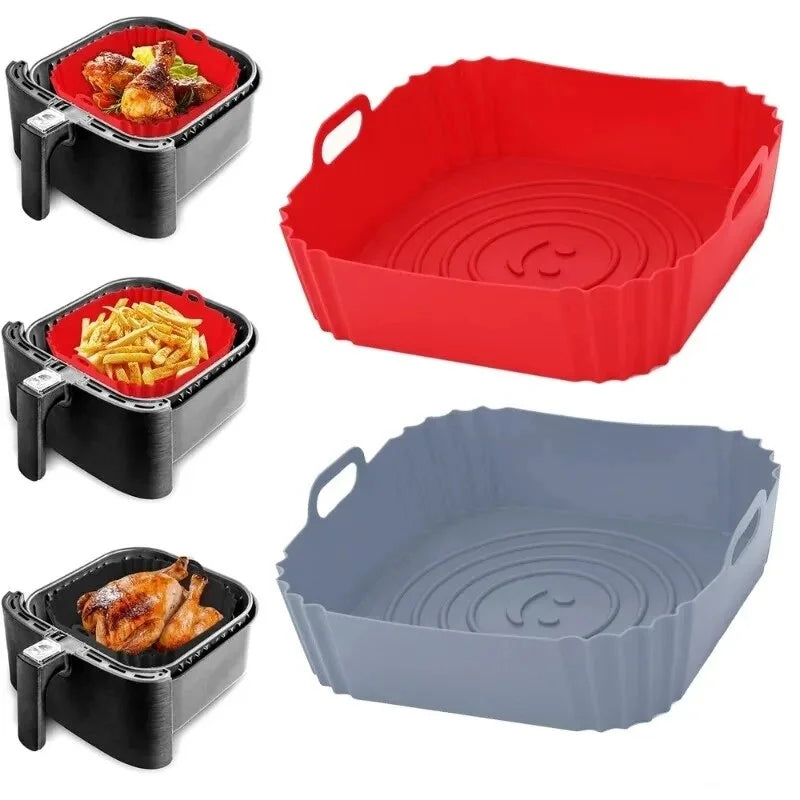 2pcs Liner de Silicona Cuadrado para Air Fryer 8" | Reutilizable | 4-7 QT 🍳