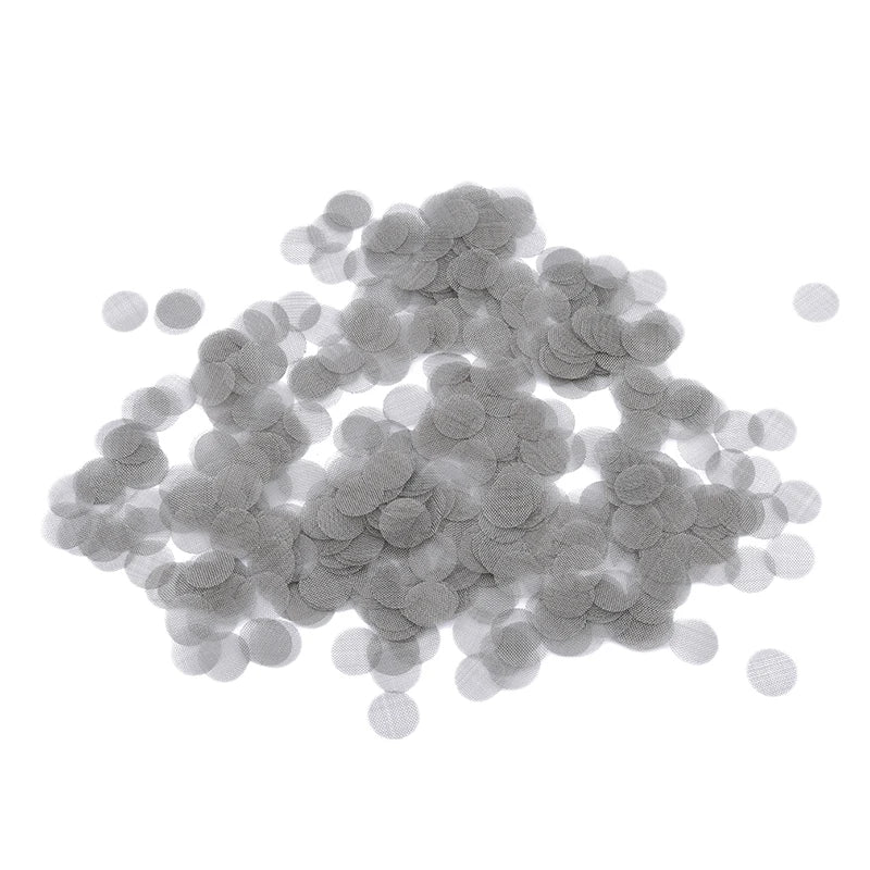 500pcs 16/20mm Stainless Steel Smoking Pipe Filter Silver Screens Hookah Water Pipes Gauze Mesh Net Tobacco Smoking Accessories