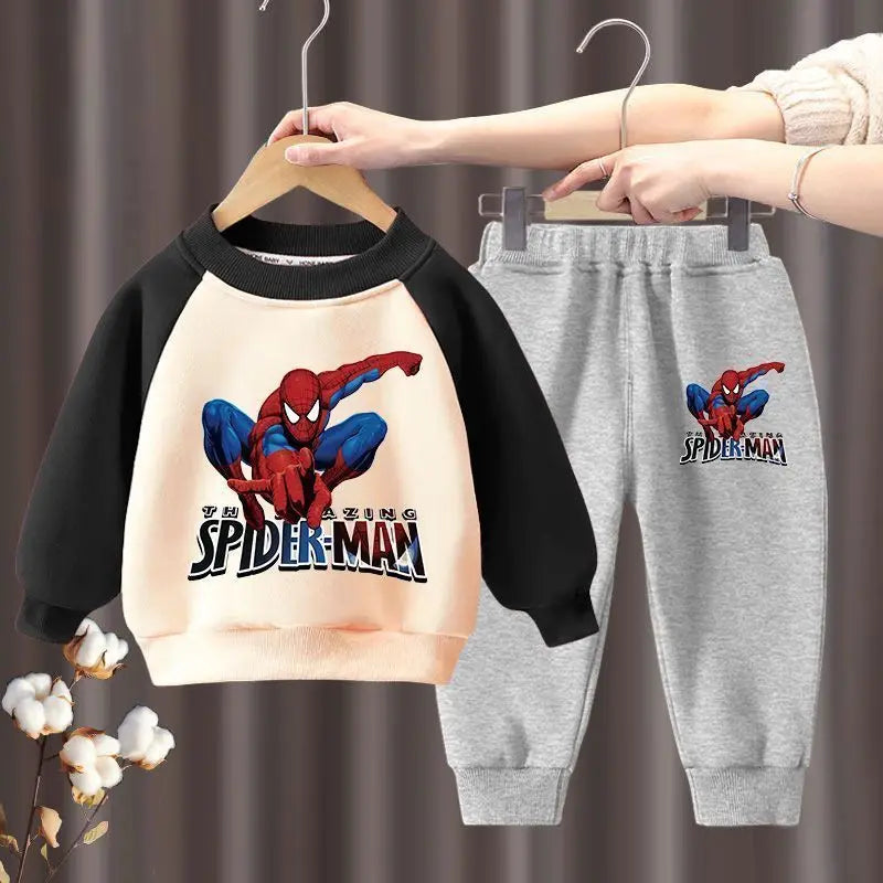Marvel Spring Autumn Children's Clothing Sets Boys Cartoon Sweatshirt and Sweatpant 2pcs Kids Tracksuits Boys Pullover Set