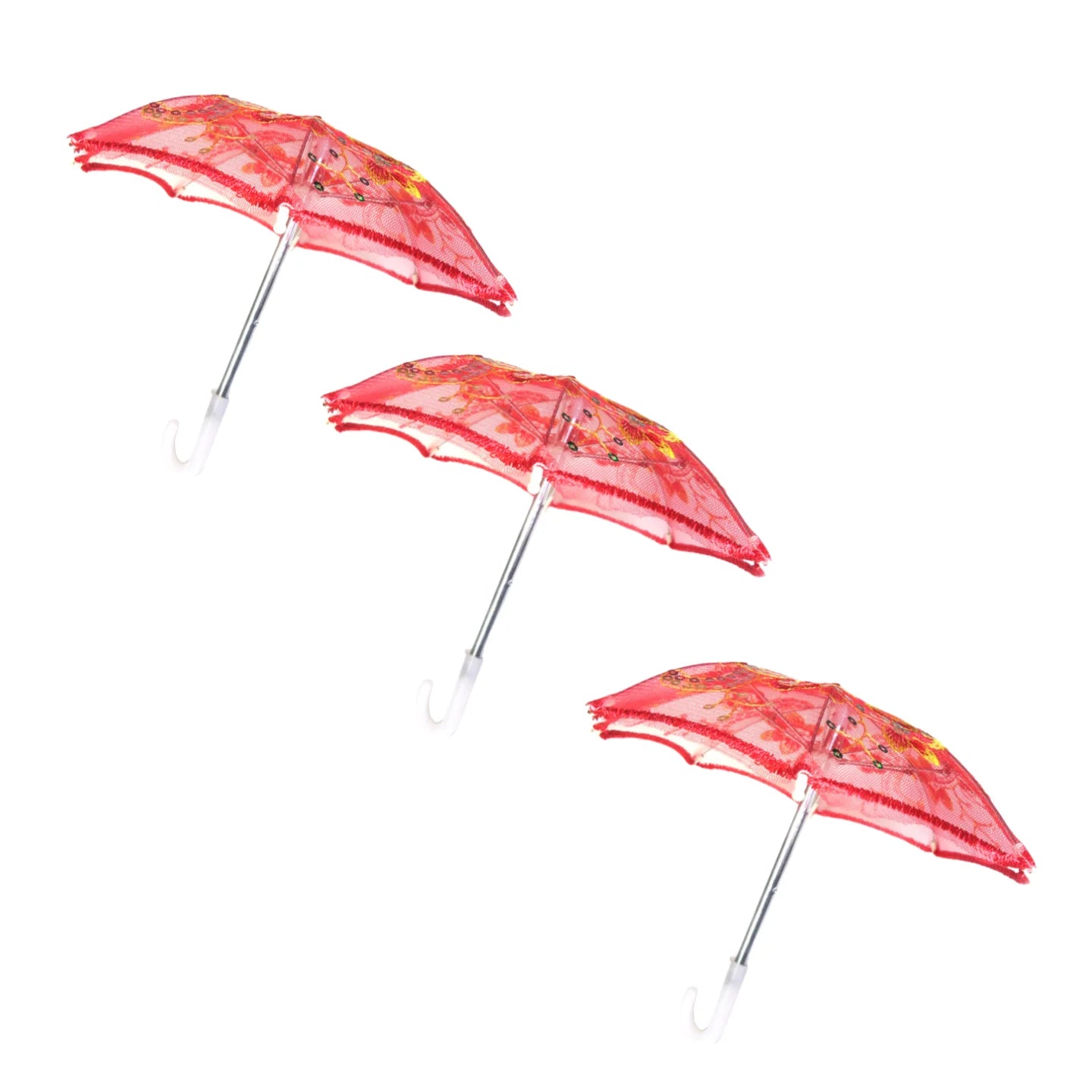 3 Pieces  Mini Lace Umbrella for Decor  Handmade Designer Embroidery Parasols Multicolored Vintage Boho Shining Umbrellas