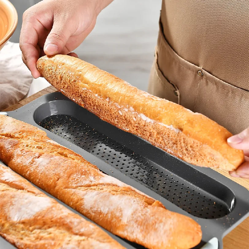 Molde de Silicona Antiadherente para Pan y Salchicha | 3 y 8 Cavidades | Horno 🍞