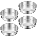 Set 4 Moldes Redondos de Acero Inoxidable 8" para Pasteles | Apilables | Lavavajillas 🎂