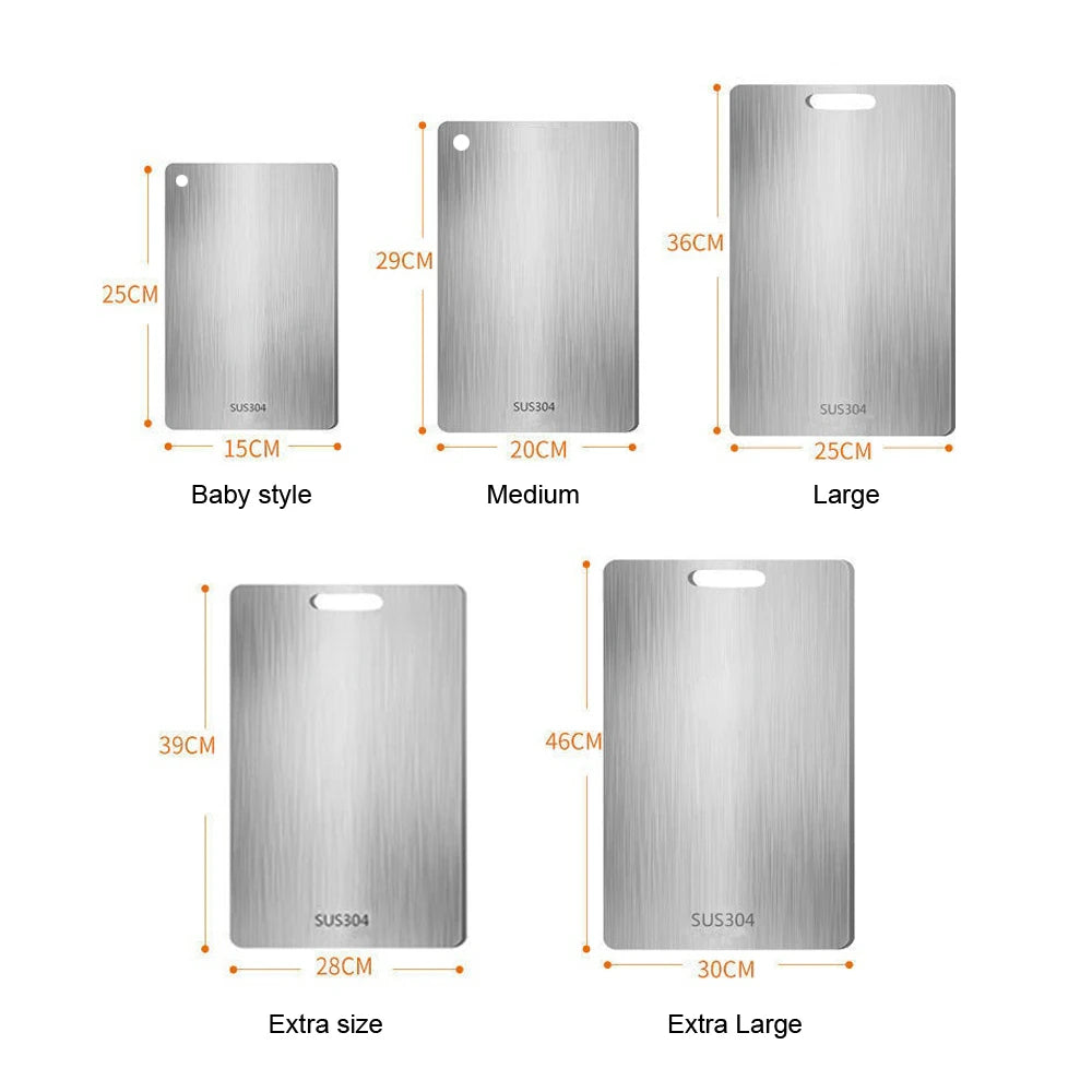 New Cutting Board for Kitchen 316 Stainless Steel Chopping Board Thickened Board Double Sided Food Grade Fruit Meat Chopping