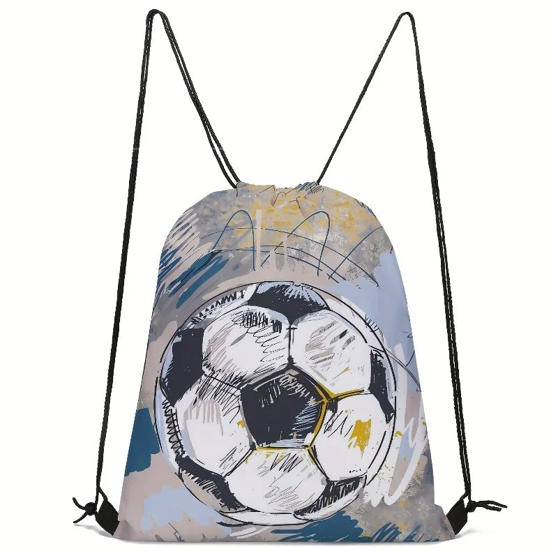 Random 1 casual print colorful drawstring neutral gaming backpack, unisex sports and fitness training storage bag