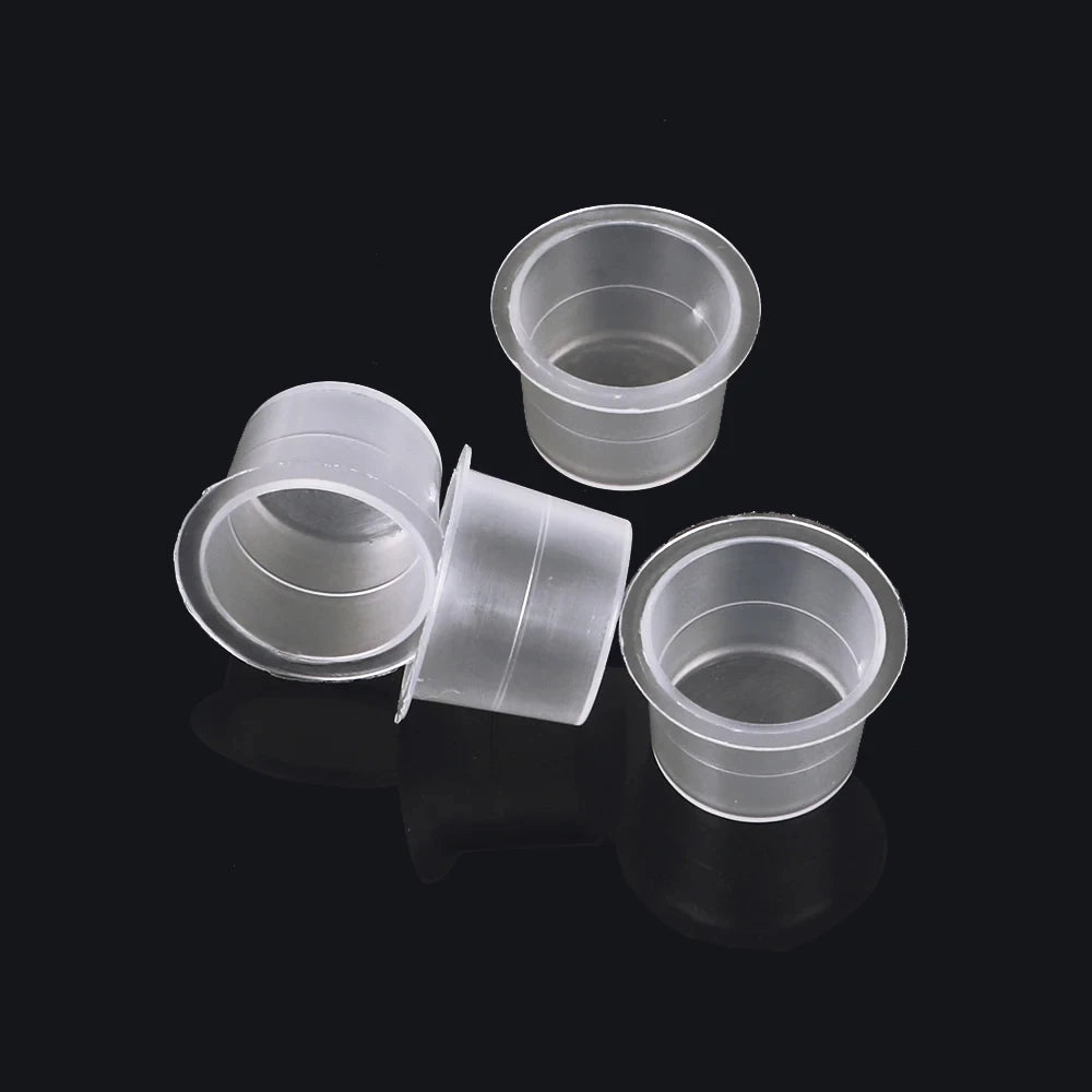 100pcs Tattoo Large Medium Small Ink Pigment Cup Ring transparent Microblading Cap Lip Eyebrow PMU Bleaching Supplies Cream