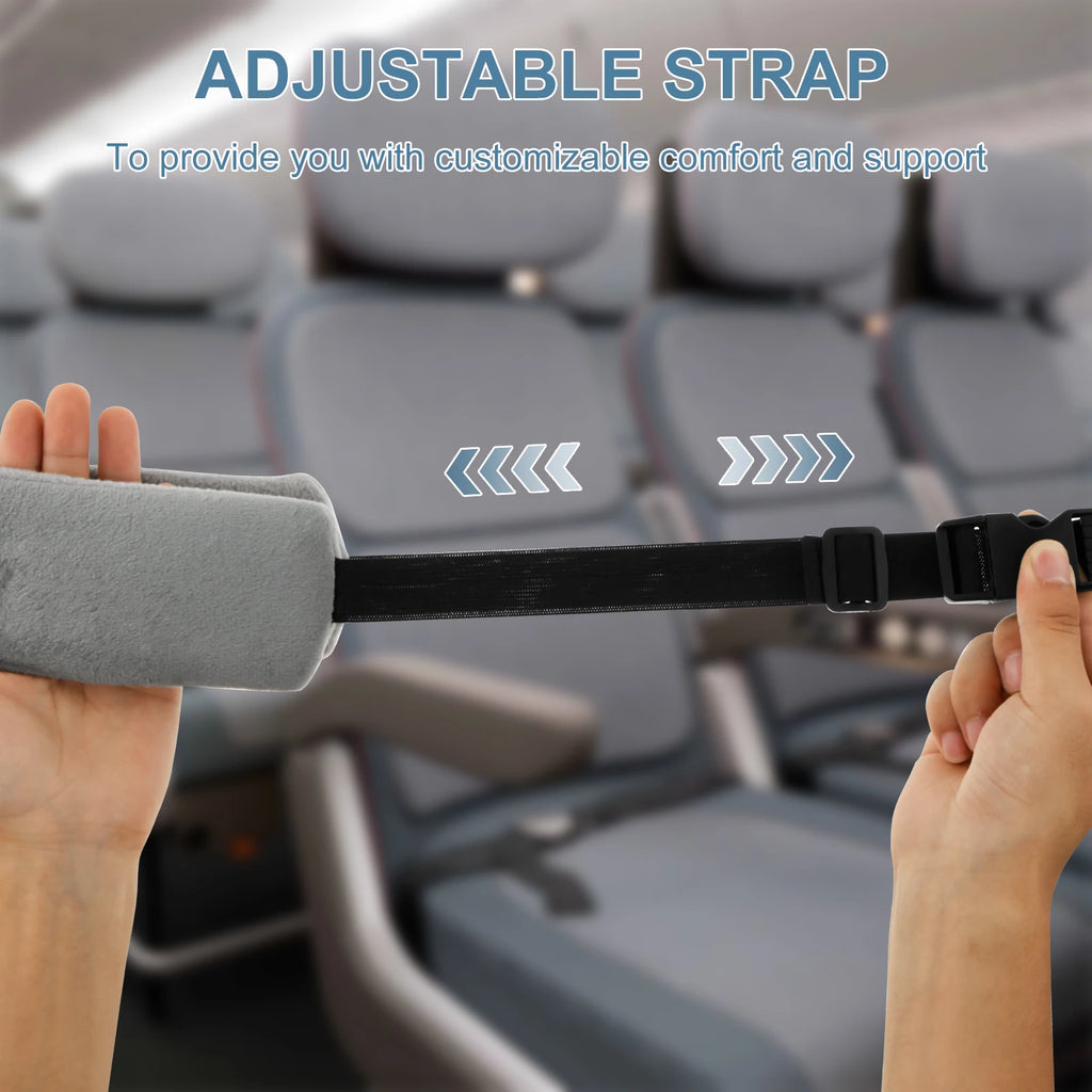 2Pcs Head Support Strap Adjustable Travel Pillow Airplanes Neck Support Band Portable Cars Seat Sleep Aid Head Fixed Strap