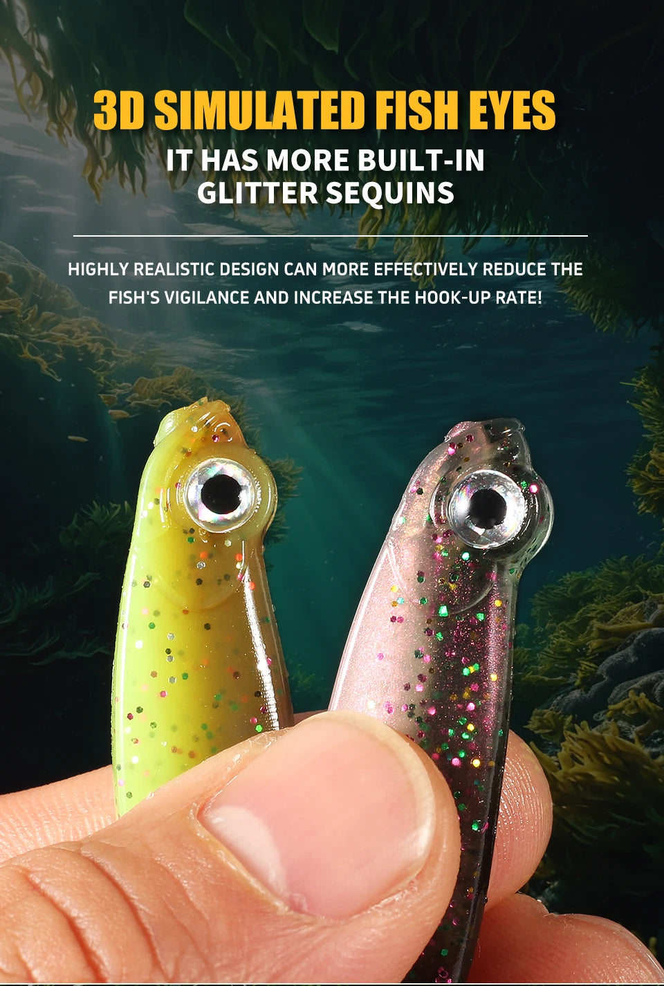 Supercontinent Shad Cola-T Silicona | 5cm/7cm | Swimbait Wobbler | Pesca Mar, Lago y Río - Firu Total Sales