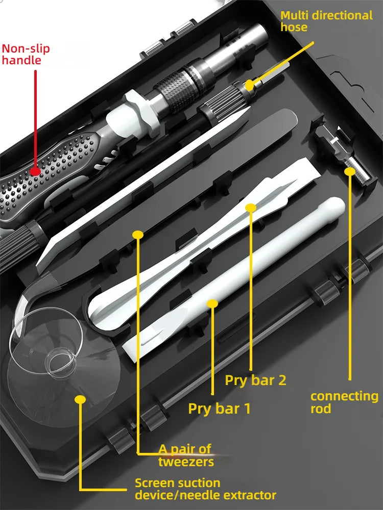 115-in-1 Multi-Functional Screwdriver Set – Strong Magnetic High Hardness Tool Kit with Special-Shaped Screwdrivers, Complete Di