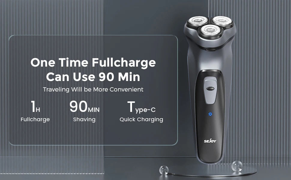 Sejoy BLASTO1 Electric Shaver for Men Rechargeable Electric Razor Triple Floating Head Shaving Machine Beard Trimmer Gift
