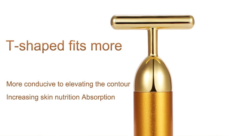 Rodillo Masajeador Facial 24K Oro CAMMUO | Antiarrugas | Lifting | Elimina Bolsas Ojos | Portátil - Firu Total Sales