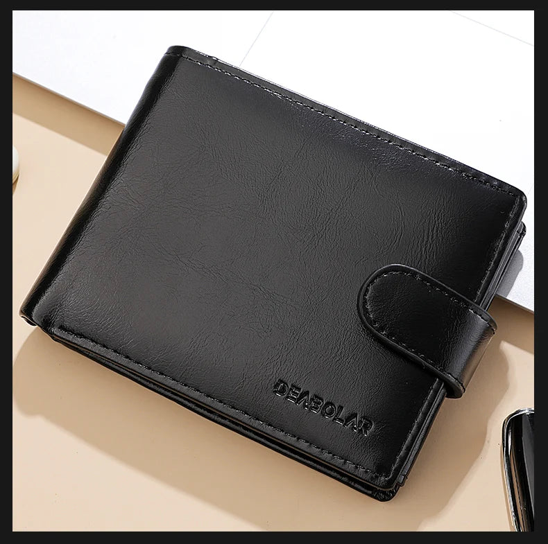 Men's Wallet Large Capacity Multi-Function Short Wallet Multi-slot Zipper Coin ID Credit Card Holder Men's Wallet