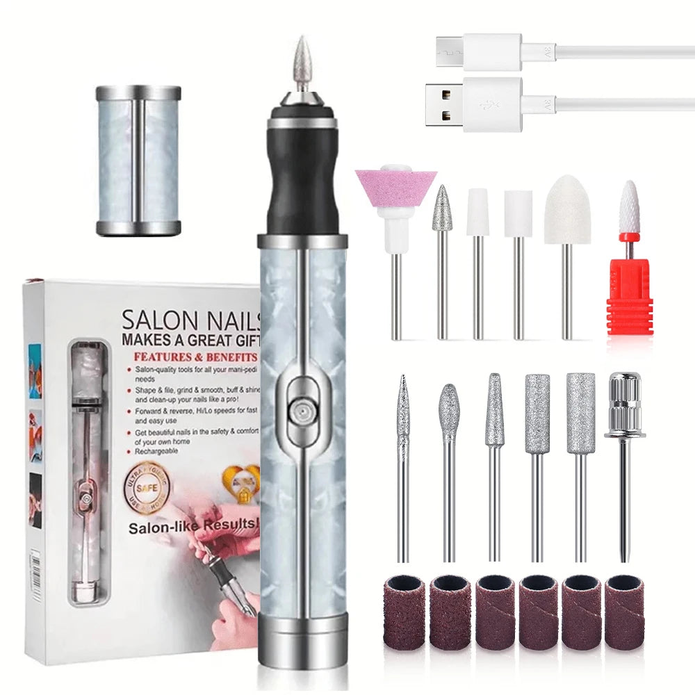 Torno Eléctrico para Uñas Portátil | 4 Velocidades | Kit Manicure y Pedicure Profesional 💅 - Firu Total Sales