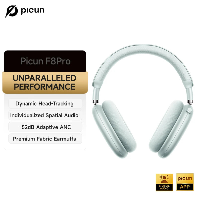 Auriculares Picun F8 Pro ANC -52dB | Audio 3D Espacial | Head Tracking | Bluetooth 5.4 | 80h Batería - Firu Total Sales
