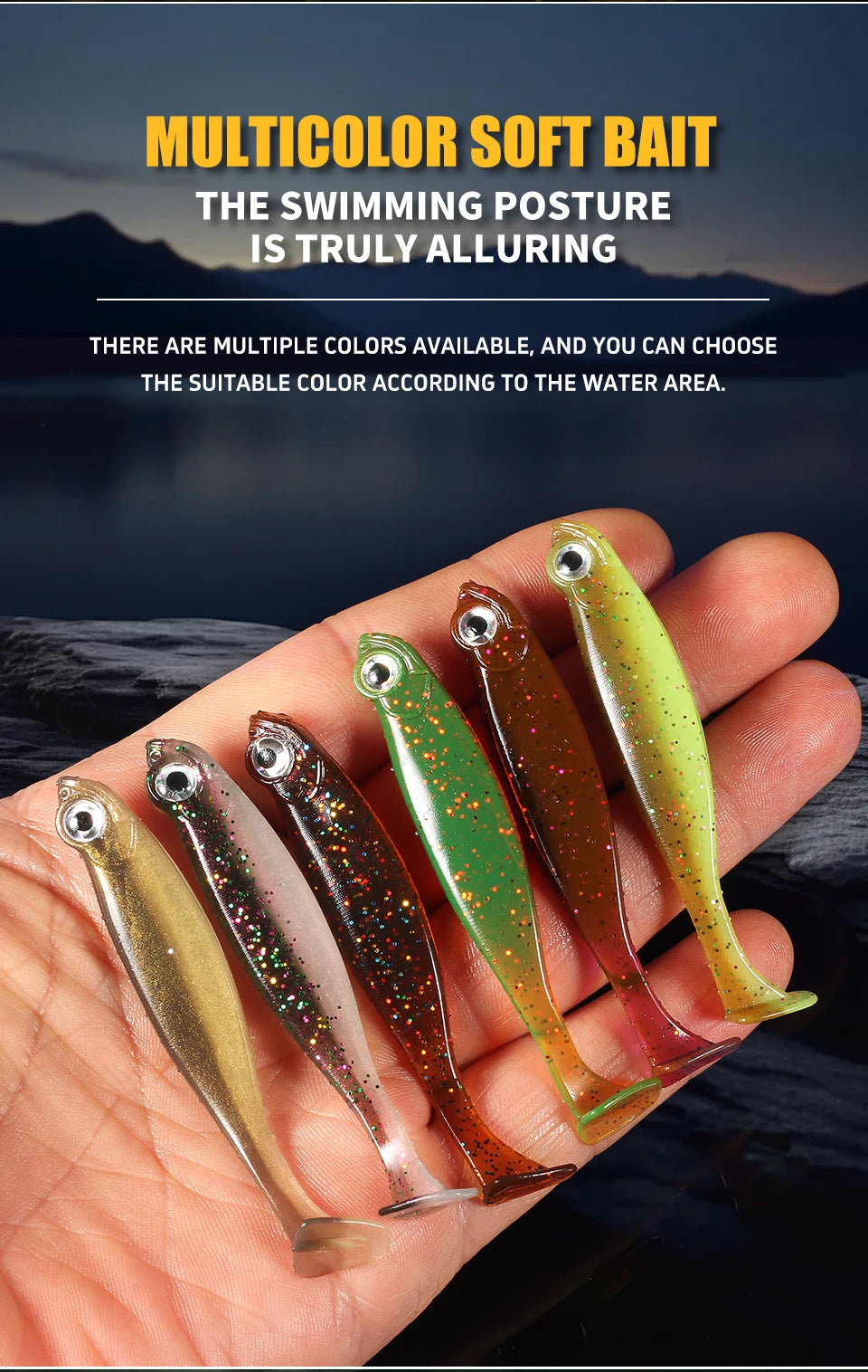 Supercontinent Shad Cola-T Silicona | 5cm/7cm | Swimbait Wobbler | Pesca Mar, Lago y Río - Firu Total Sales