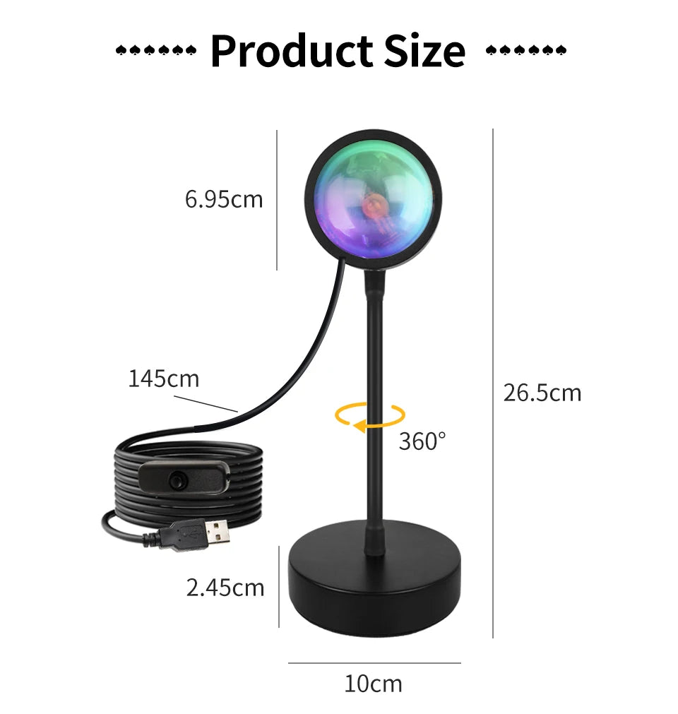 Tuya Smart Sunset Lamp USB Projector LED Night light with Remote Bluetooth App Control Atmosphere Mood Light for Photography