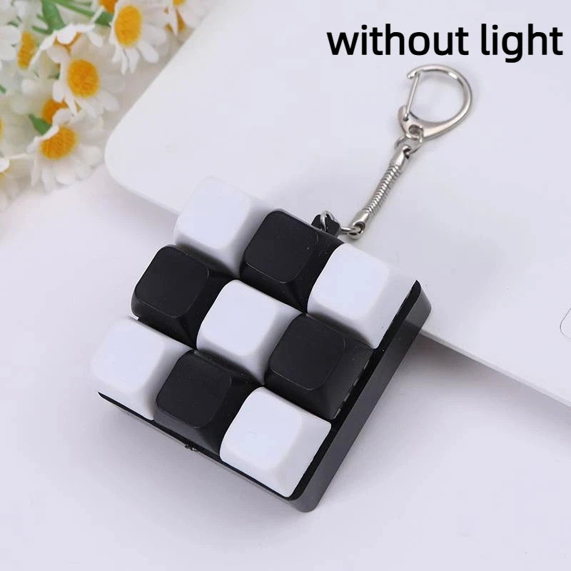 4/9 Keys Mechanical Keyboard Axis Tester LED Keyboard Key Toy Stress Relief DIY Button Keycap Fidget Keychain Toys Gift