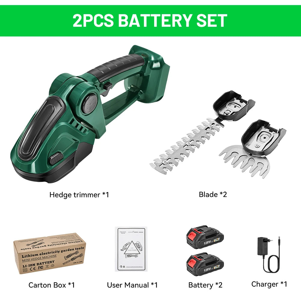 2 in 1 Electric Hedge Trimmer 20000rpm Lawn Mower Garden Shrub Pruning Hedge Pruner Scissors Power Tool For Makita 18V Battery
