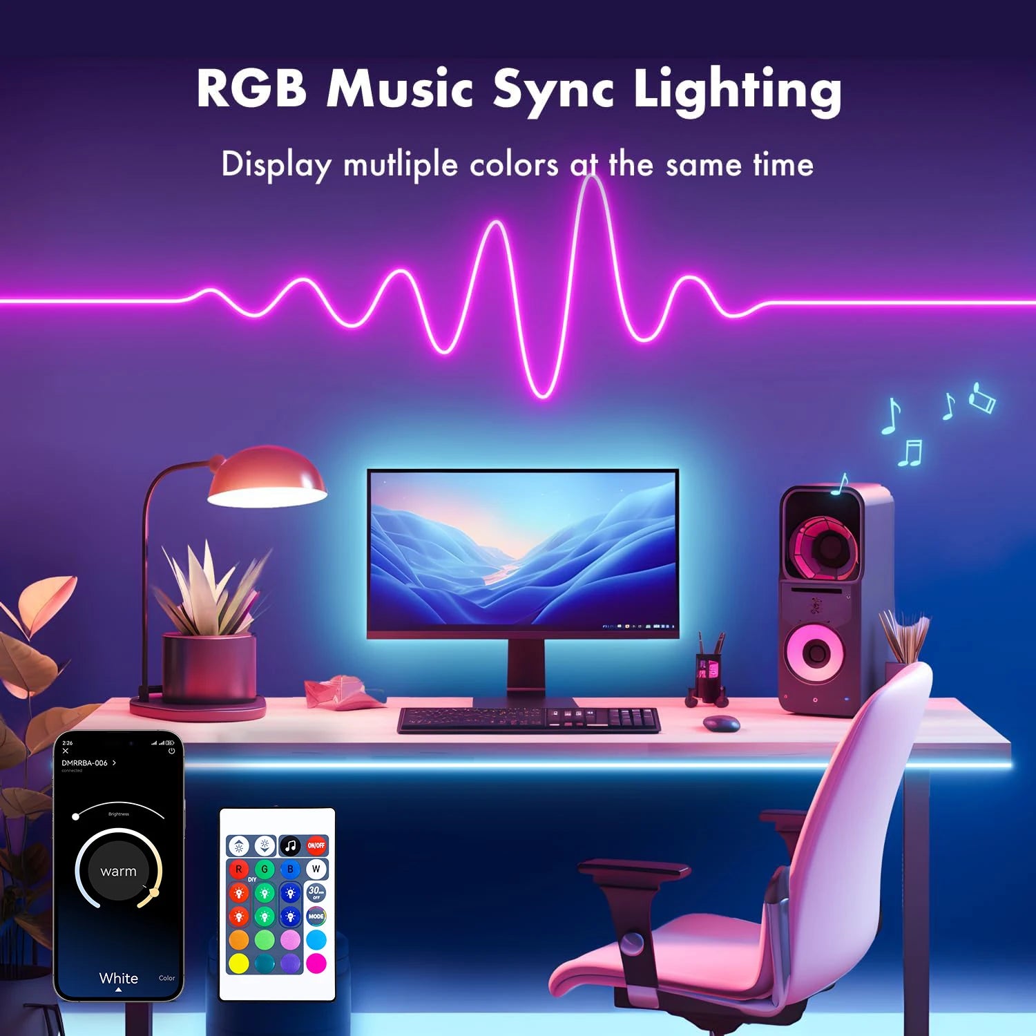 Tira Neón RGB Mexllex 30m/40m | Sincronización Musical | App y Control Remoto | Impermeable | Interior y Exterior - Firu Total Sales