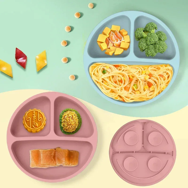 Set de Vajilla de Silicona para Bebé | Bol, Plato, Vaso, Cuchara y Tenedor 🍼