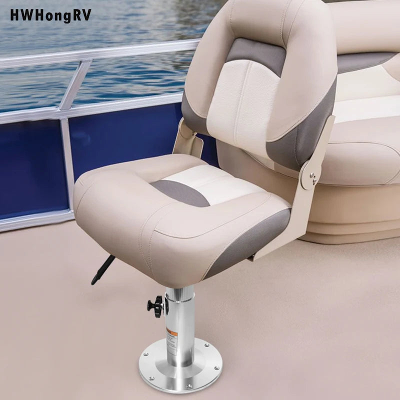 Aluminum Adjustable Height Locking Boat Seat Pedestal with Slide，Boat Chair Base with height adjustable from 13inch to 19 inches