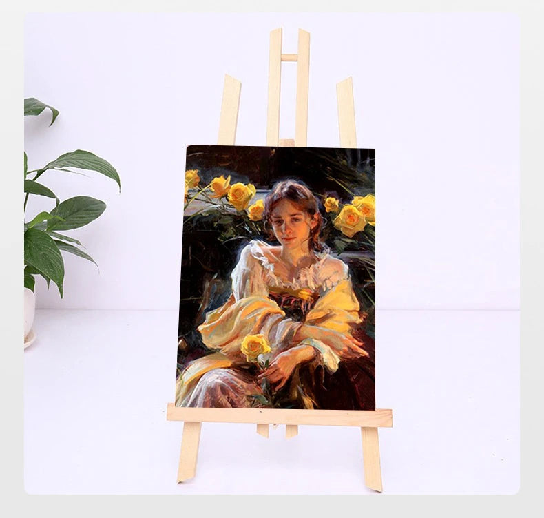 5 pcs Mini Wooden Easel for Mobile Phone Holders,Folding Desktop Display,Triangle Bracket,Drawing Board,Art Supplies