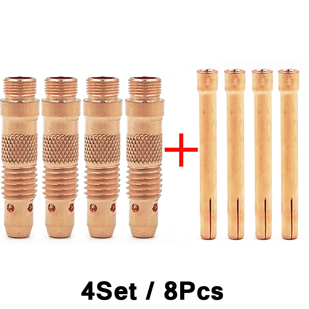 WP17 WP18 WP26 Argon Welding Torch Consumable Collet Body 1.0mm 1.6mm 2.0mm 2.4mm 3.2mm 4.0mm TIG Tungstens Electrodes Collet