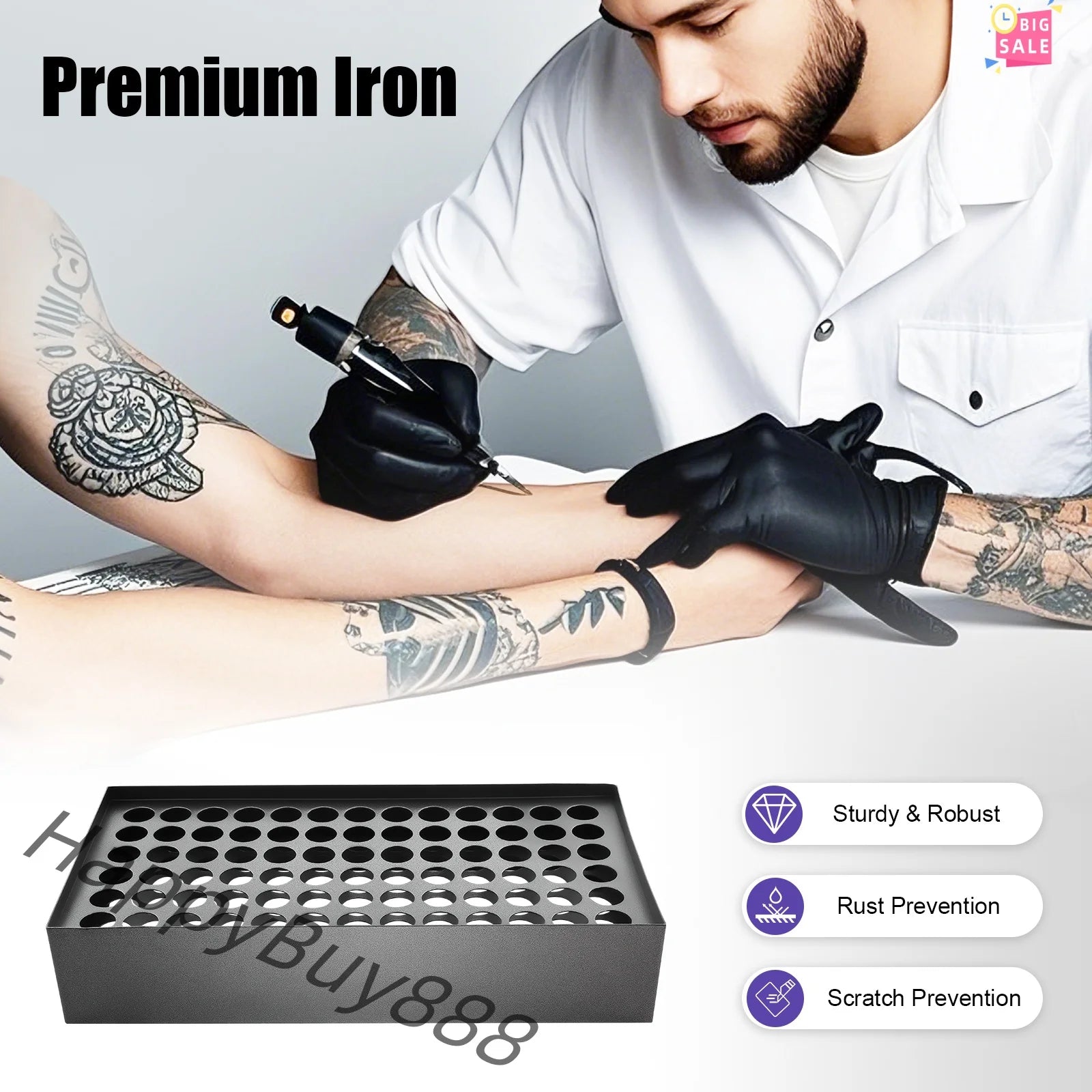 78 Holes Tattoo Ink Holder Rack Wall-mounted Cartridge Organizer Vertical Display Stand for Pigment Bottle
