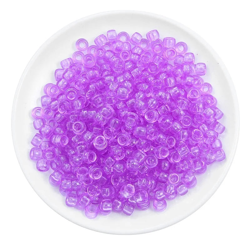 50Pcs 100Pcs Transparent 4mm Big Hole Dreadlock Beads for Jumbo Braids Dreadlock Resin Clear For Hair Accessories Styling Tool