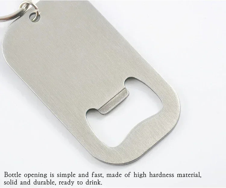 Metal Portable Creative Stainless Steel Bottle Opener Keychain Soda Drink Starter Portable Bottle Openers Bar Key Chain Pendant