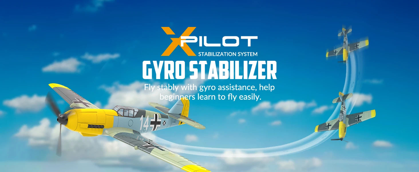 VOLANTEXRC Avión RC BF109 | 4 Canales | RTF | Alerón y Giroscopio | Acrobacias | 3 Modos | Fácil para Principiantes