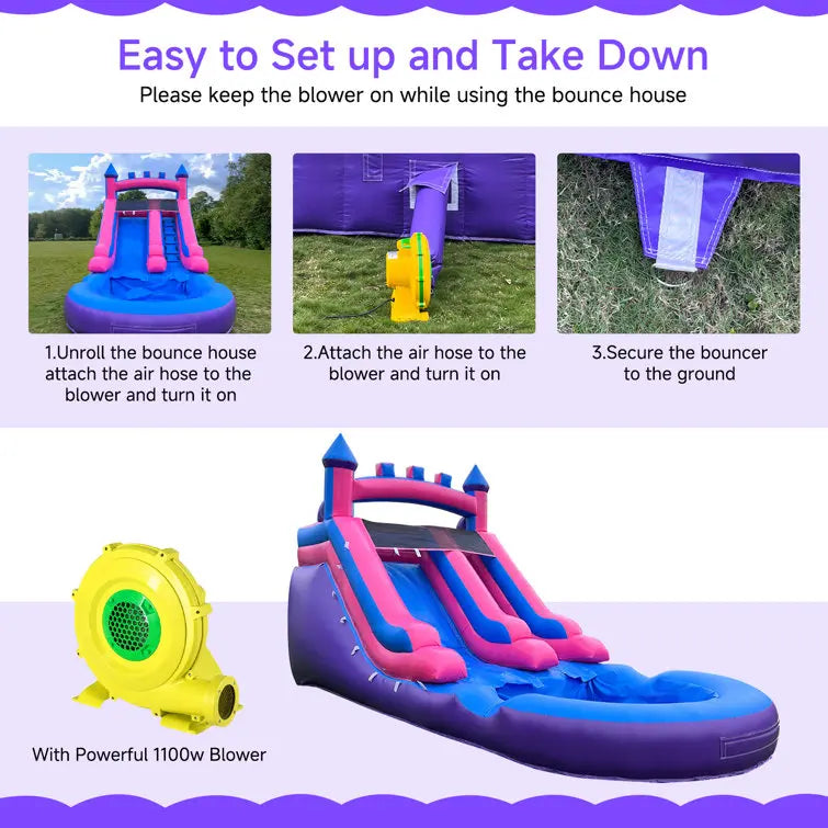 Castillo Inflable 26ft Tema Videojuegos | Tobogán de Agua | Fiestas Infantiles 🎮 - Firu Total Sales