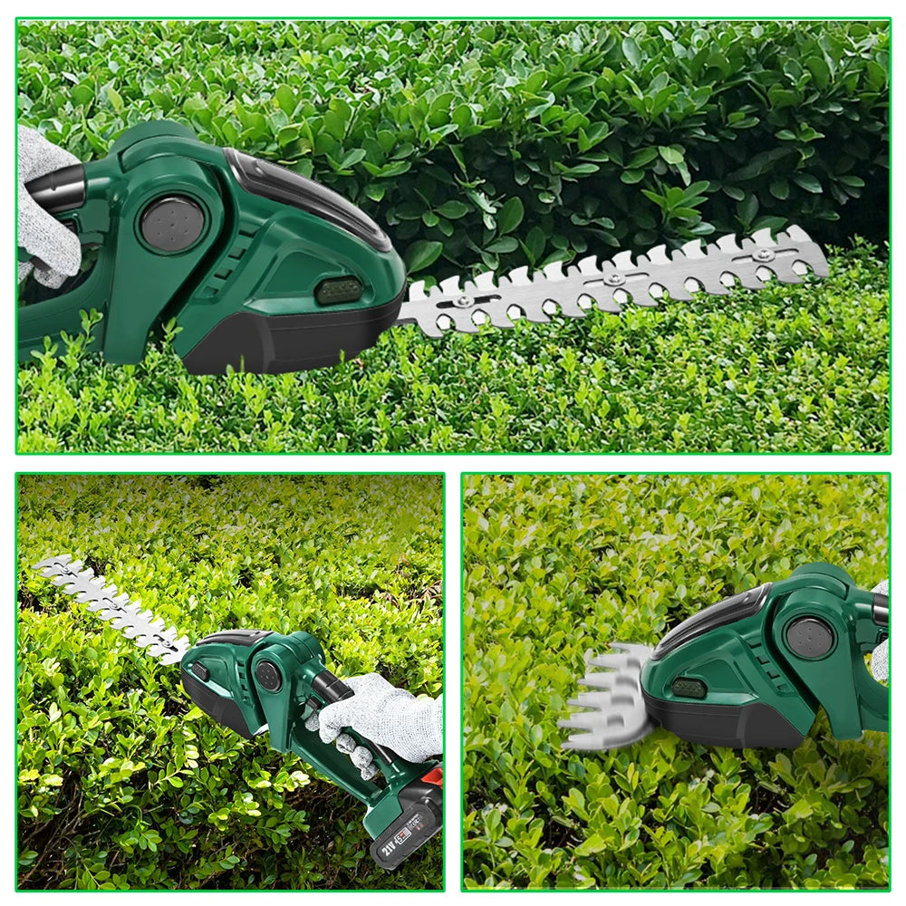 2 in 1 Electric Hedge Trimmer 20000rpm Lawn Mower Garden Shrub Pruning Hedge Pruner Scissors Power Tool For Makita 18V Battery