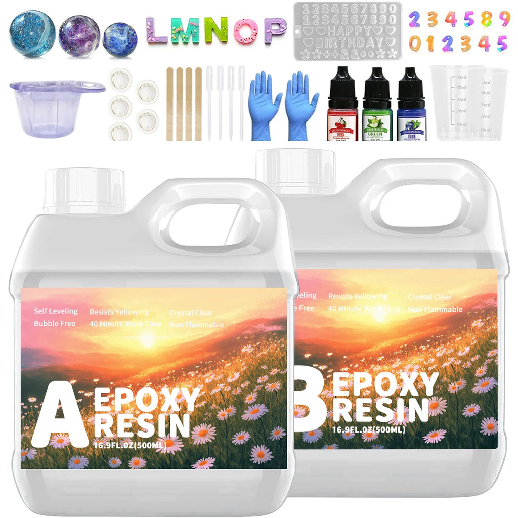 Resina Epoxi Transparente 500ML | Alto Brillo | Sin Burbujas | Mesas y Joyería ✨