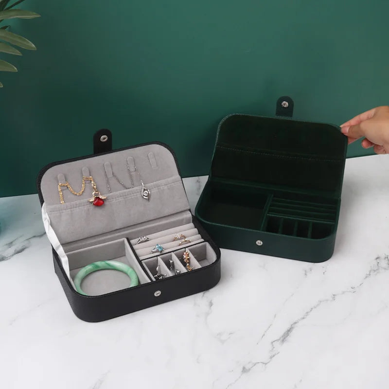 2024 Portable Jewelry Box Jewelry Organizer Display Travel Jewelry Case Boxes Button Leather Storage Chenille Jewelers Joyero