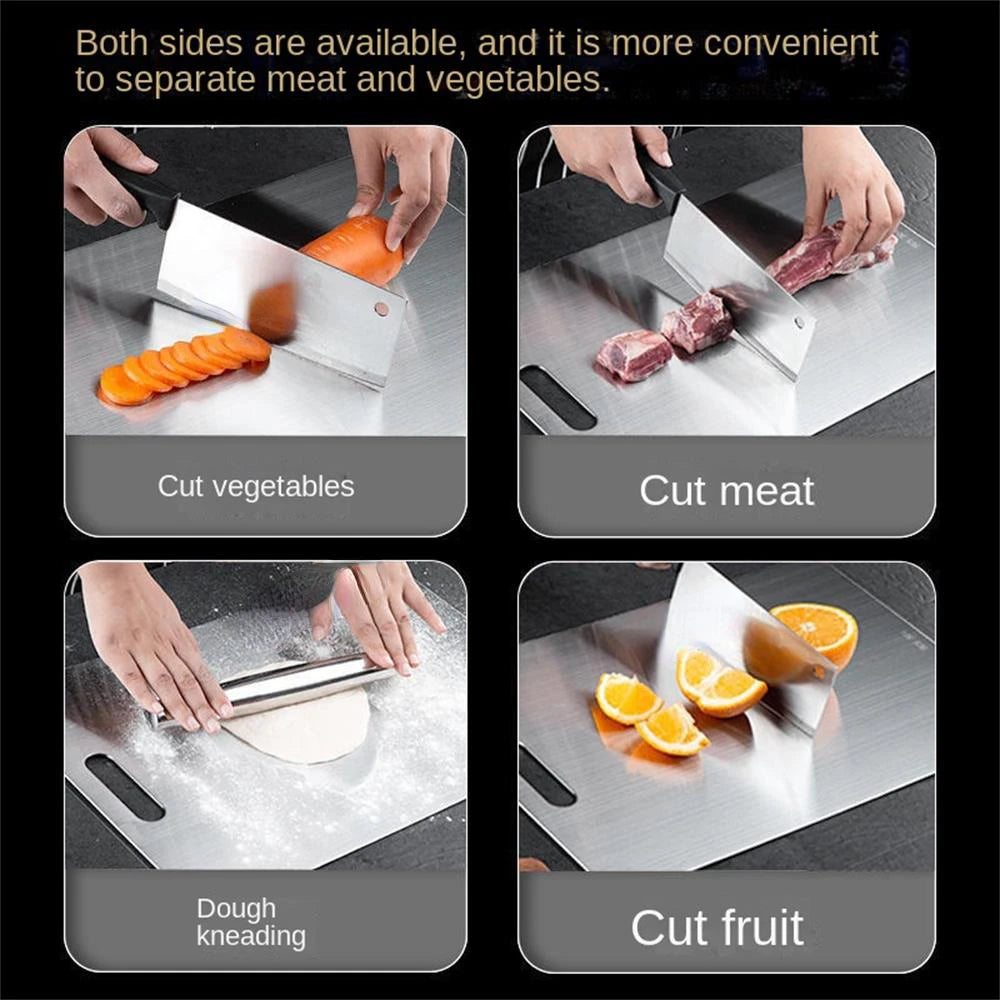 New Cutting Board for Kitchen 316 Stainless Steel Chopping Board Thickened Board Double Sided Food Grade Fruit Meat Chopping