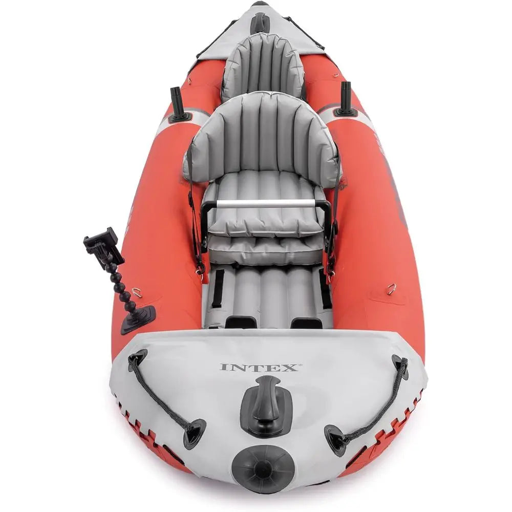 2-Person High-Output Pump Inflatable Kayak Set with 86in Paddles and Adjustable Seat, 400lb Capacity