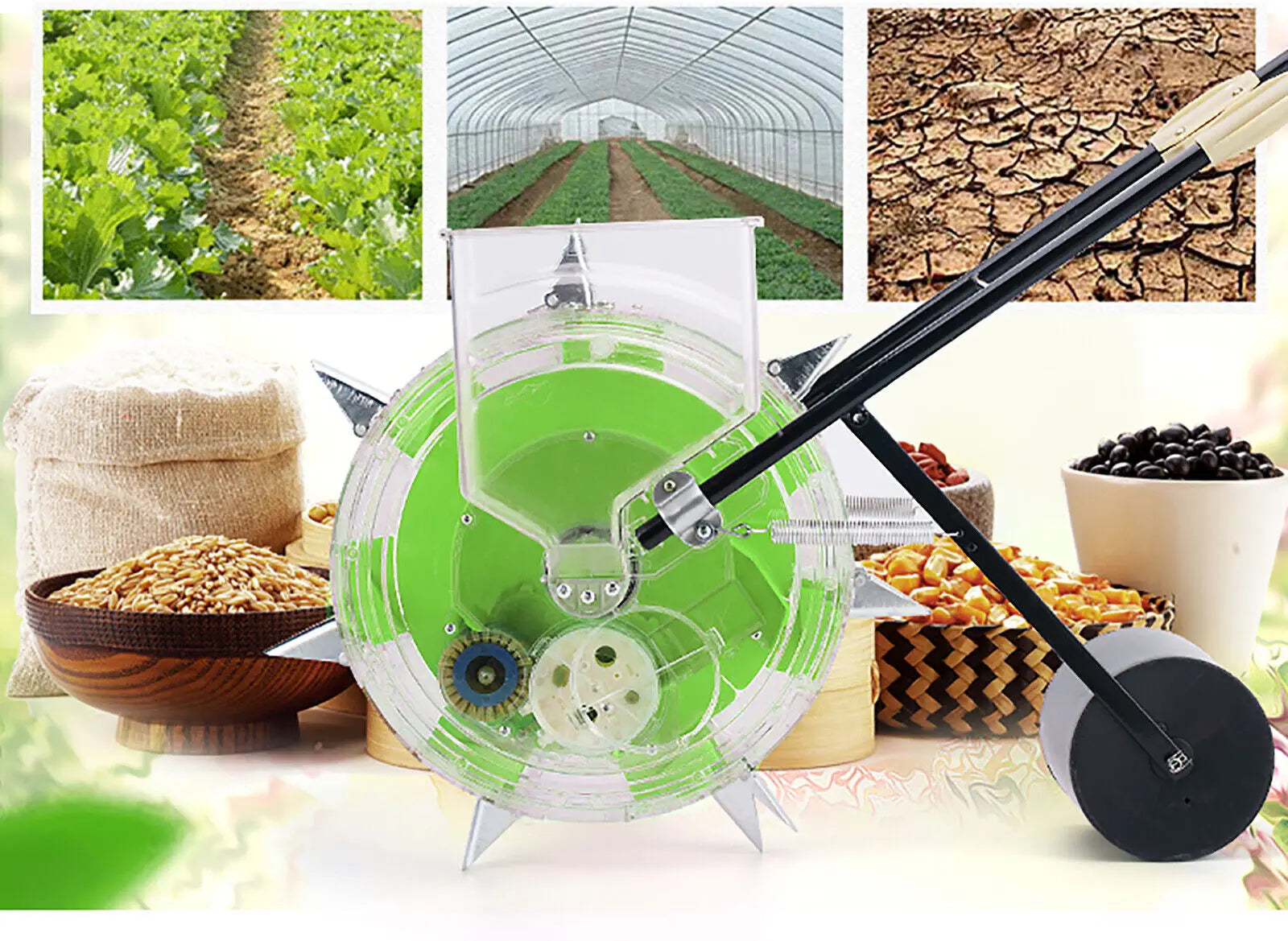 Hand-push Roller Seeder Corn Soybean Fertilizer Machine Manual Peanut Planter