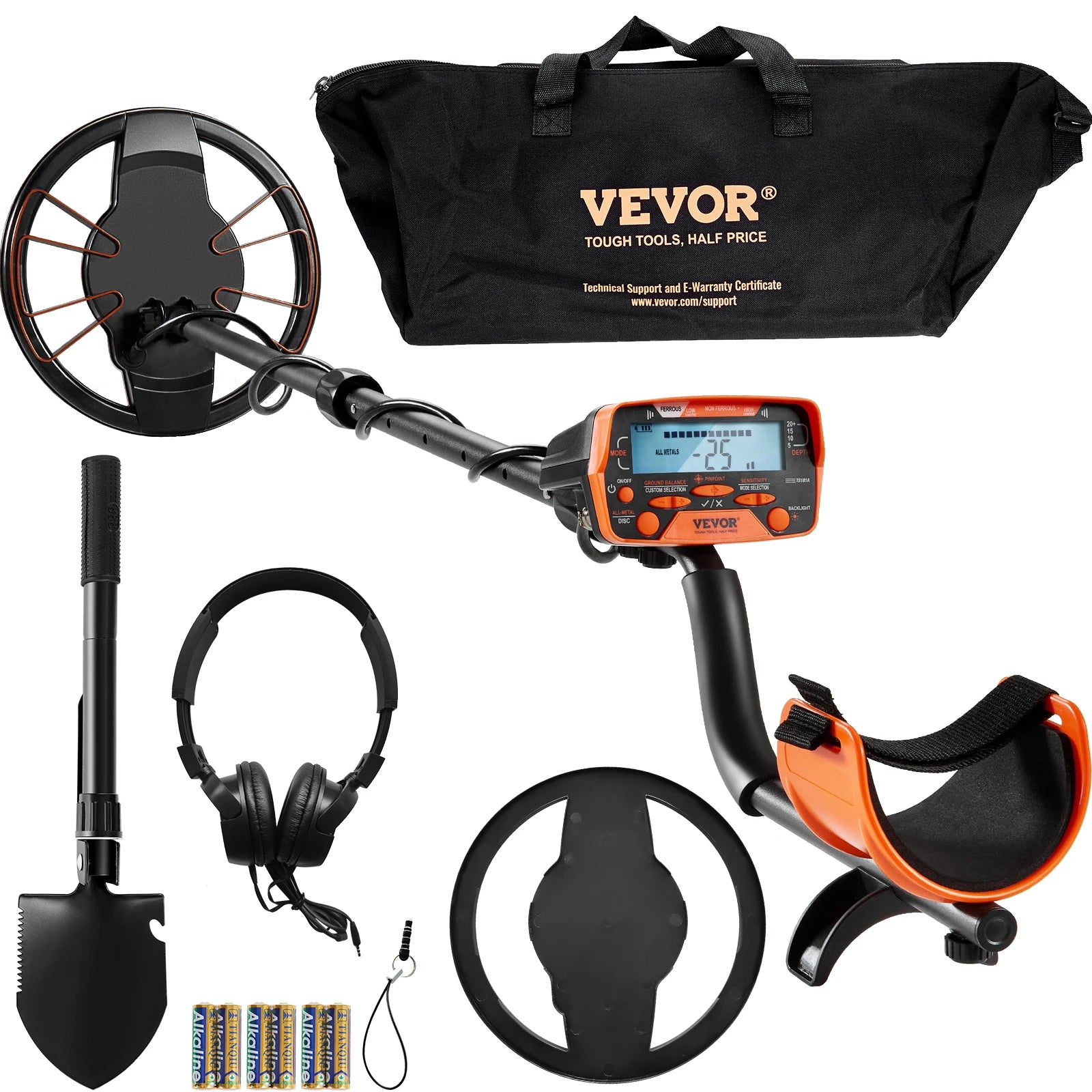 VEVOR Detector de Metales TS181A | Bobina 10" IP68 | Pantalla LCD | 7 Modos | Barra Aluminio 41-52" | Adultos y Niños - Firu Total Sales