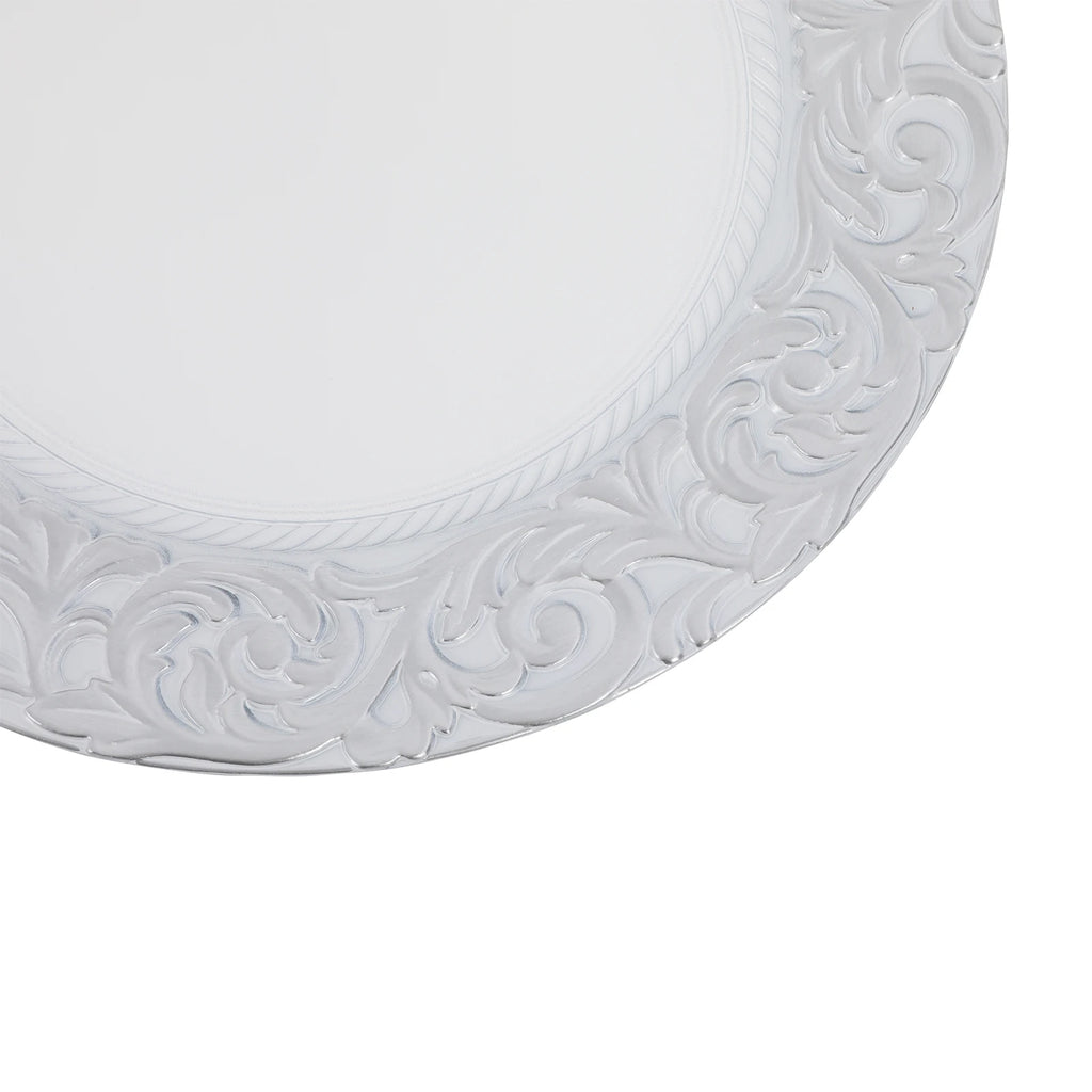 50Pcs Round Plastic Charger Plates 13In Decorative Service Plate With Patterned Reusable For Birthday Parties, Weddings